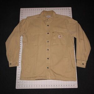 Carhartt Rugged Flex Relaxed Fit Canvas Fleece Lined Snap Front Shirt Jacket